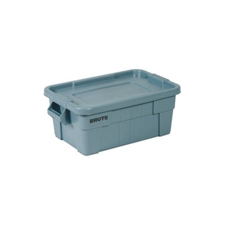 Storage Tote W/ Lid, 14 gal, 27-1/2 in L x 16-3/4 in W x 10-3/4 in H, Gray, 6 PK
